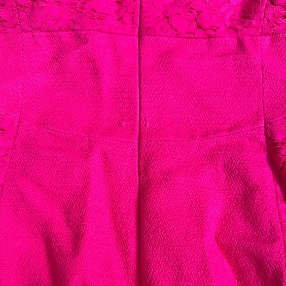 Hot Pink Sheath Dress With Lace Paneling Antonio Melani Size 4 - Picture 5 of 9